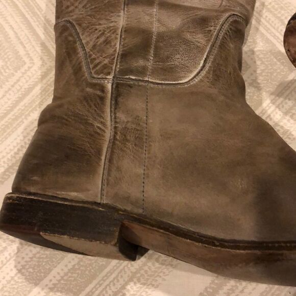 Frye Grey Distressed Paige Tall Pull-on Boots - Picture 3 of 8